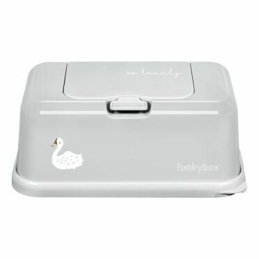 Funkybox Wet Wipe Dispenser Grey with Swan