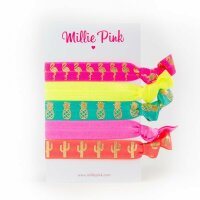 Millie Pink Elastic Hair Ties Positano Party