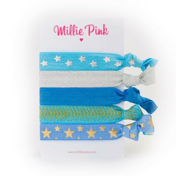 Millie Pink Elastic Hair Ties Sorrento Stars