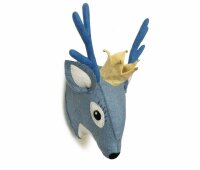 Blue Deer Head Wall Decoration