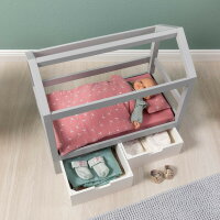 Musterkind Doll House Bed Viola Grey White