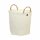 Dimensional Round Basket with Handles in Ecru White Medium