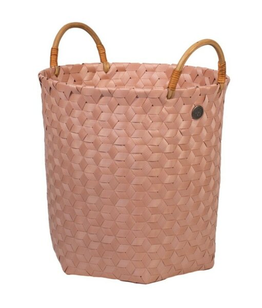 Dimensional Round Basket with Handles in Copper Blush Medium